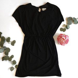 Black dress with cinched waist